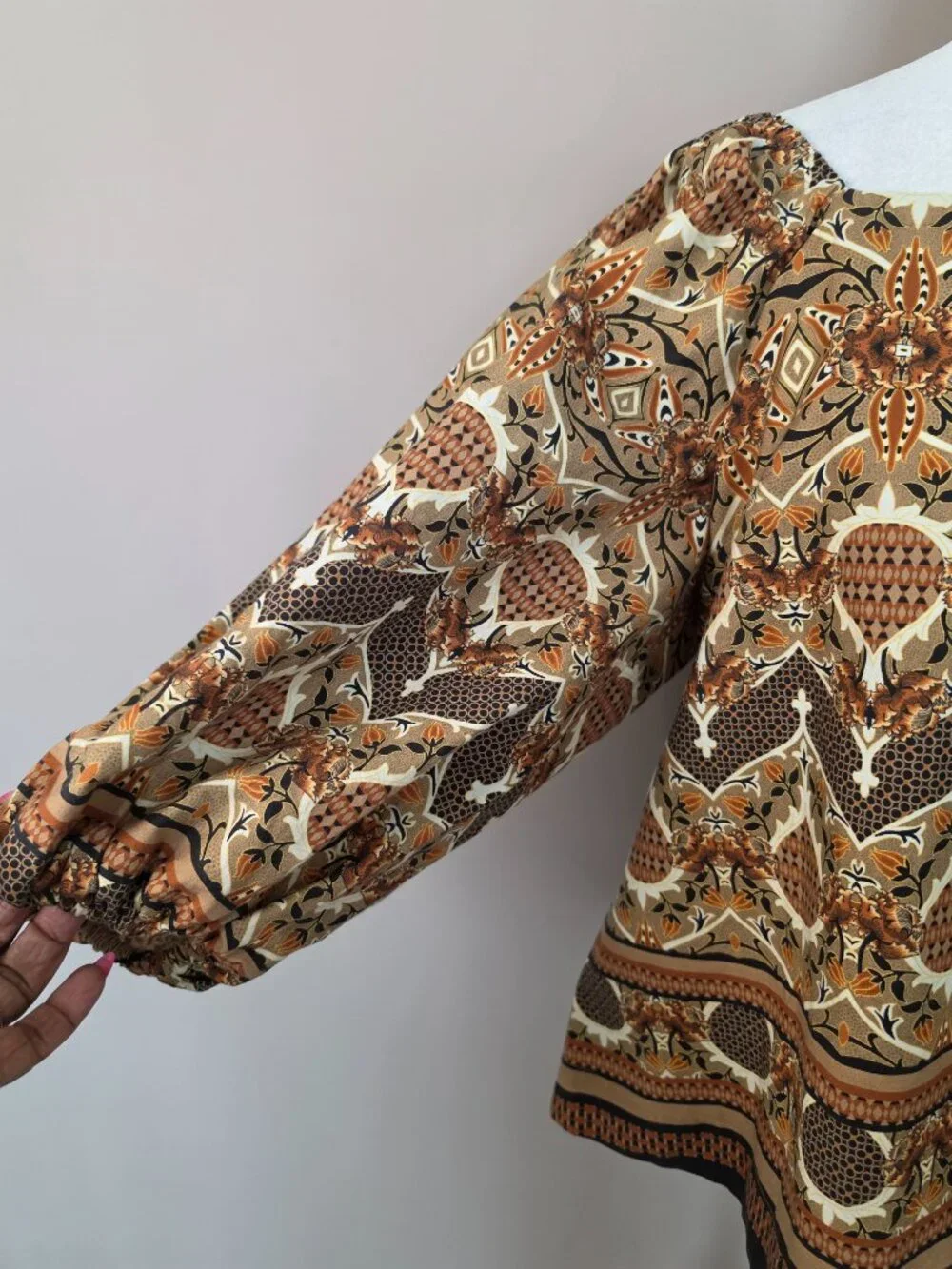 Porridge by Anthropologie Balloon Sleeve Square Neckline Top Size Med MWOT - Picture 3 of 10